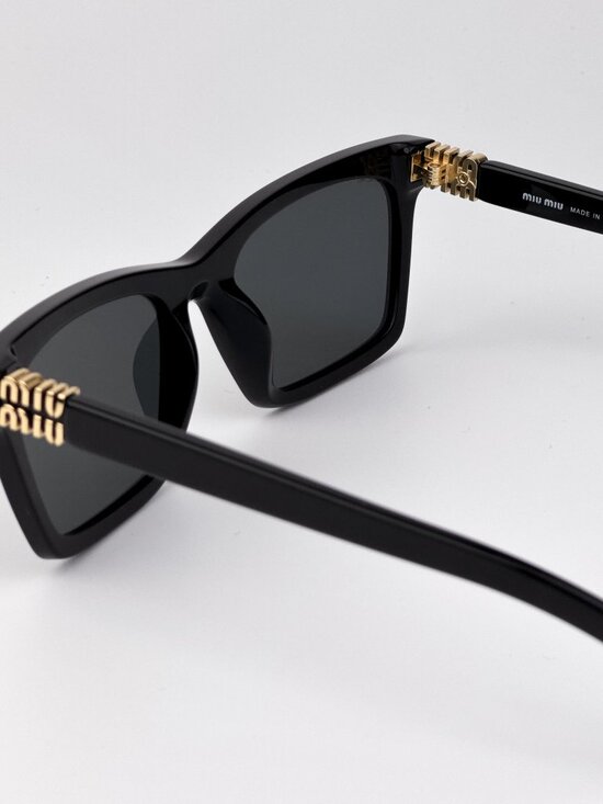 Miu Miu Women’s Sunglasses Black Grey Rectangle Frames MUA05S 16K08Z NEW main image 8